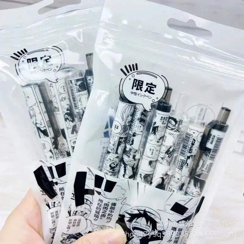 One Piece Gel Pens Set Six Smooth 0.5mm Black Ink - ToylandEU