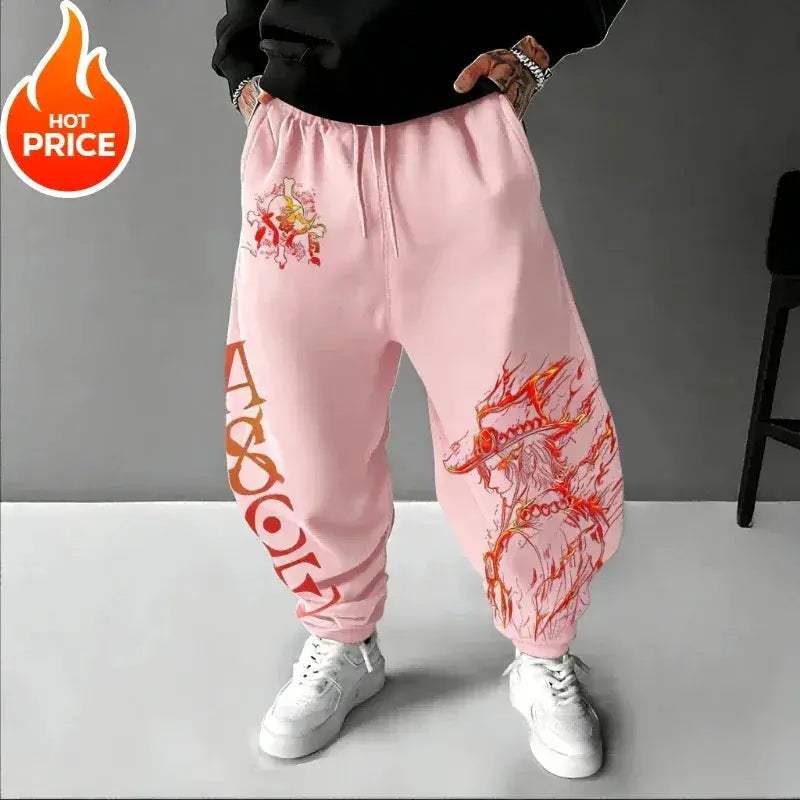One Piece ACE Unisex Harajuku Streetwear Sweatpants Warm - ToylandEU