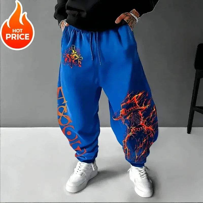 One Piece ACE Unisex Harajuku Streetwear Sweatpants Warm - ToylandEU