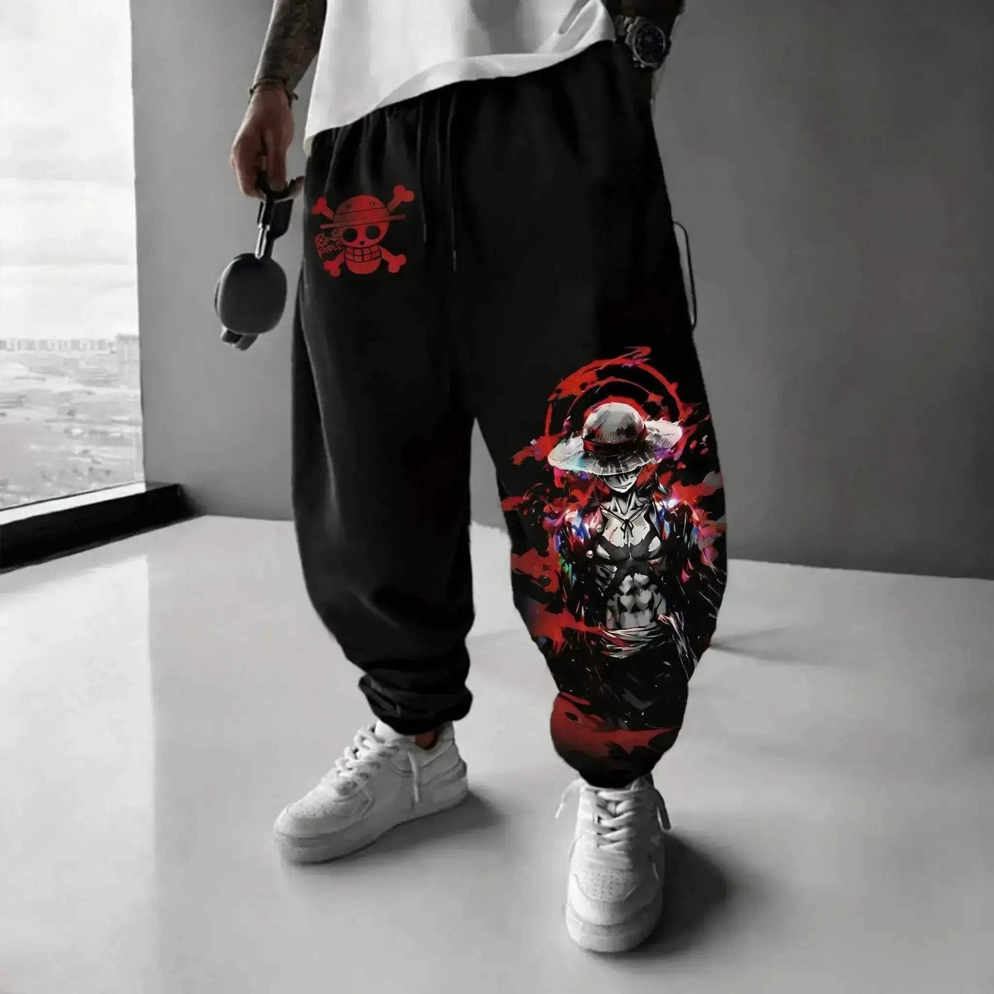 One Piece Anime Joggers With Luffy Graphic Print Comfort Fit - ToylandEU