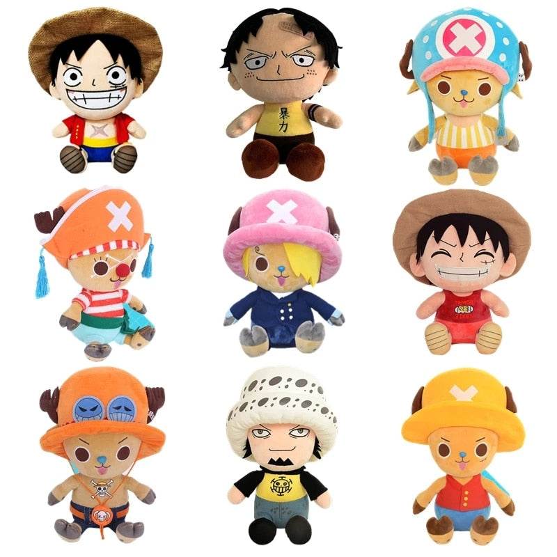 One Piece Collectible Plush Toys - Luffy, Chopper, Ace & Law Set - ToylandEU