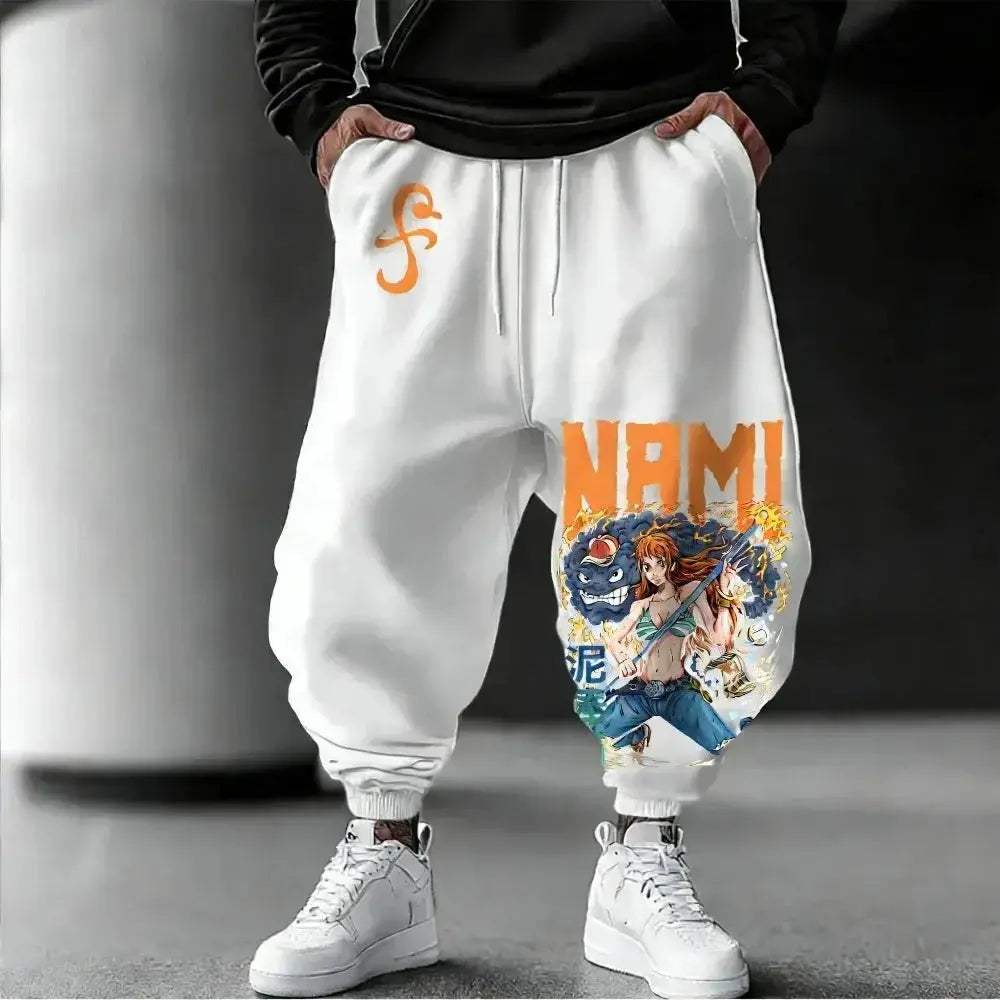 One Piece Cosplay Cotton Pants Nami Anime Print Loose Fit - ToylandEU