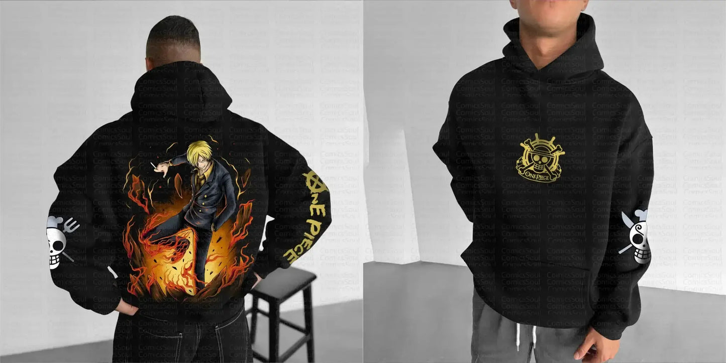 One Piece Hoodie Sanji Unisex Anime Warm Winter Streetwear - ToylandEU