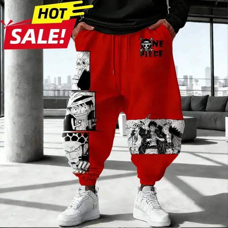 One Piece Luffy Joggers Unisex Streetwear Reinforced Stitching - ToylandEU