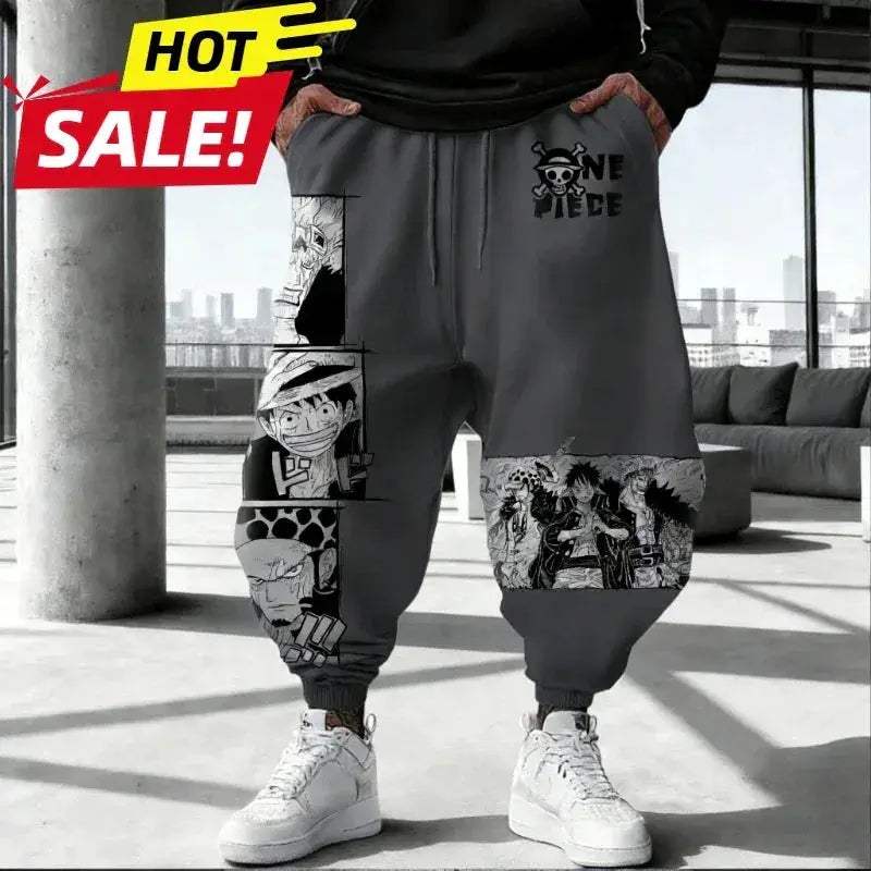 One Piece Luffy Joggers Unisex Streetwear Reinforced Stitching - ToylandEU