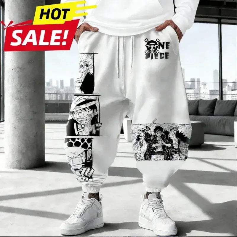 One Piece Luffy Joggers Unisex Streetwear Reinforced Stitching - ToylandEU