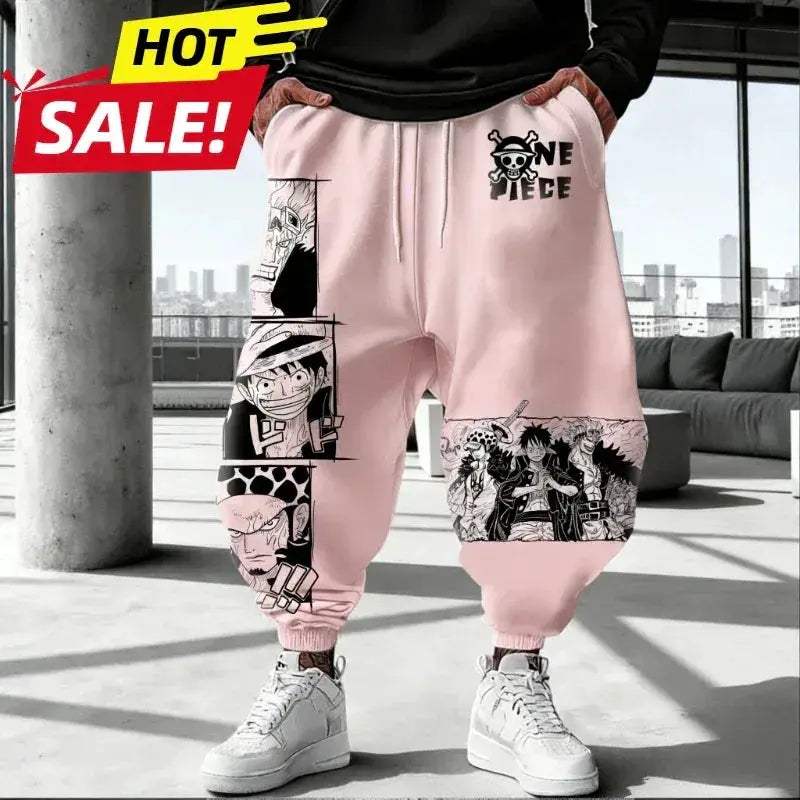 One Piece Luffy Joggers Unisex Streetwear Reinforced Stitching - ToylandEU