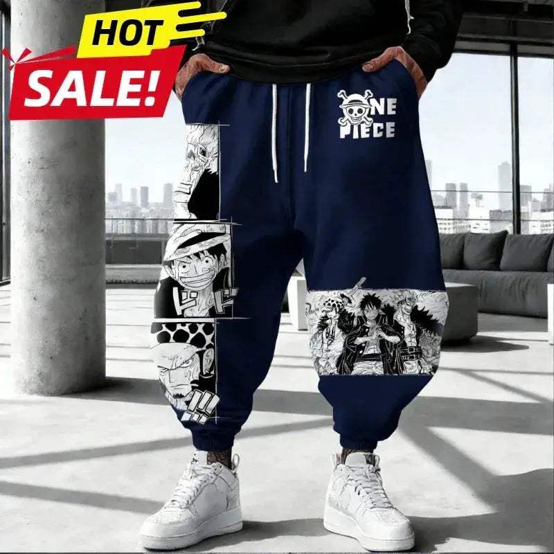 One Piece Luffy Joggers Unisex Streetwear Reinforced Stitching - ToylandEU