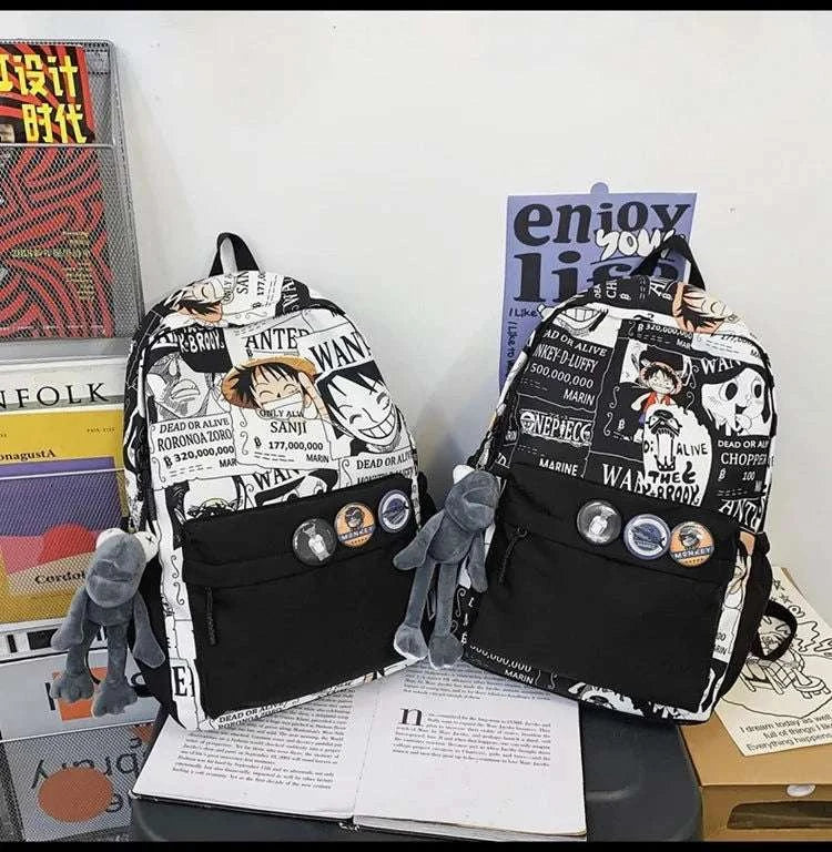  One Piece Luffy Printing Backpack Bags Anime School Bag Student Schoolbag For Men and Women 