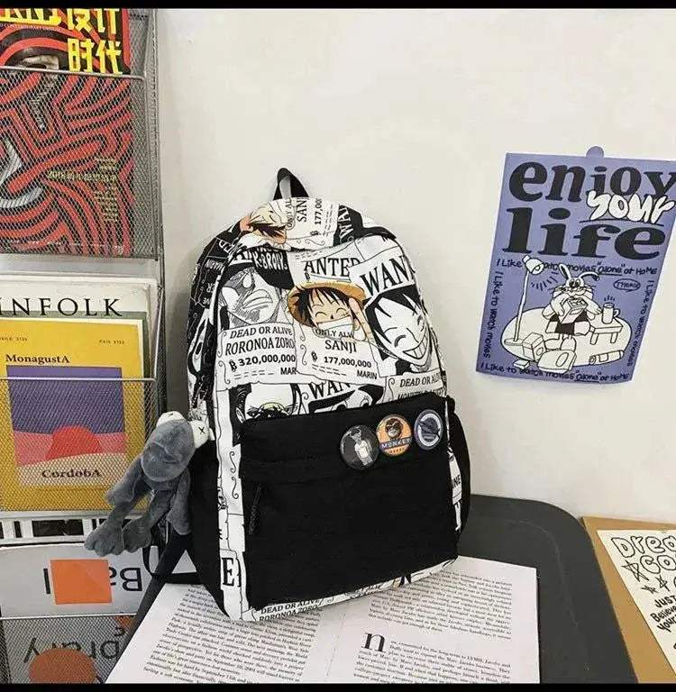 One Piece Luffy Backpack For Anime Fans Durable School Bag - ToylandEU