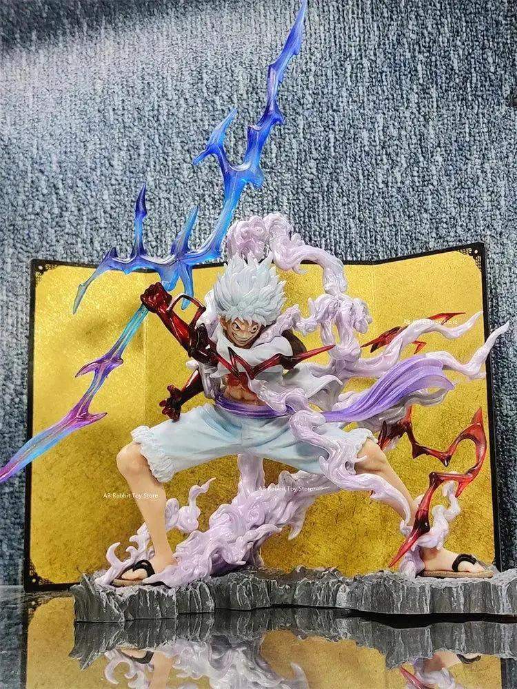 One Piece Nika Luffy Figure Luffy Sun God Gear 5 Anime Figurines With Light Ball 28 cm - ToylandEU