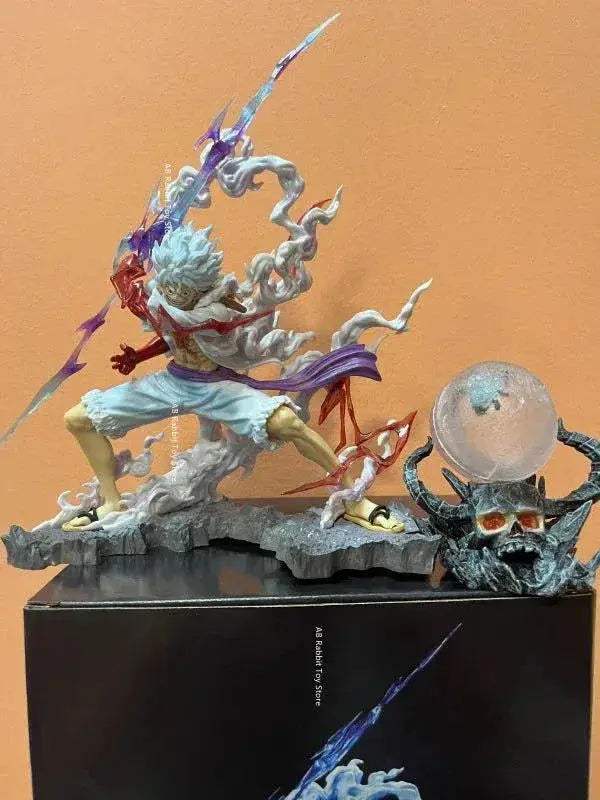 One Piece Nika Luffy Figure Luffy Sun God Gear 5 Anime Figurines With Light Ball 28 cm - ToylandEU