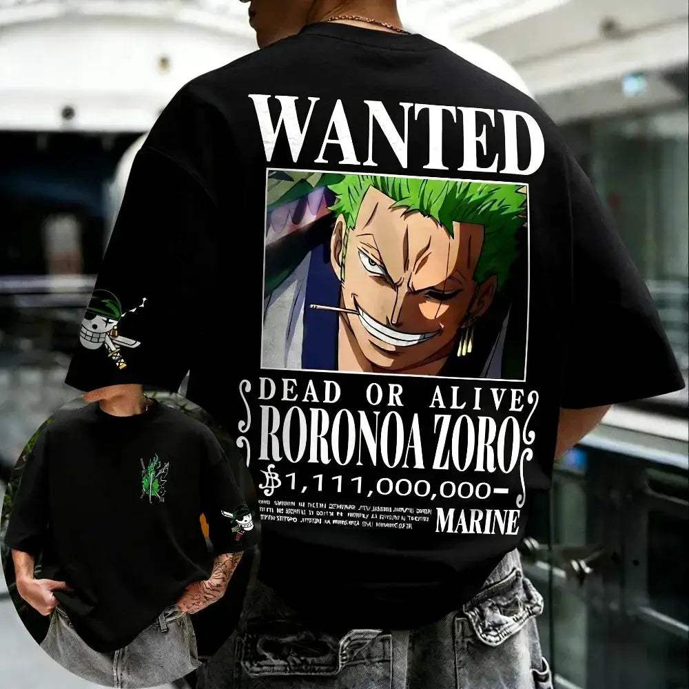 One Piece Roronoa Zoro Harajuku Relaxed Cotton Unisex T Shirt - ToylandEU