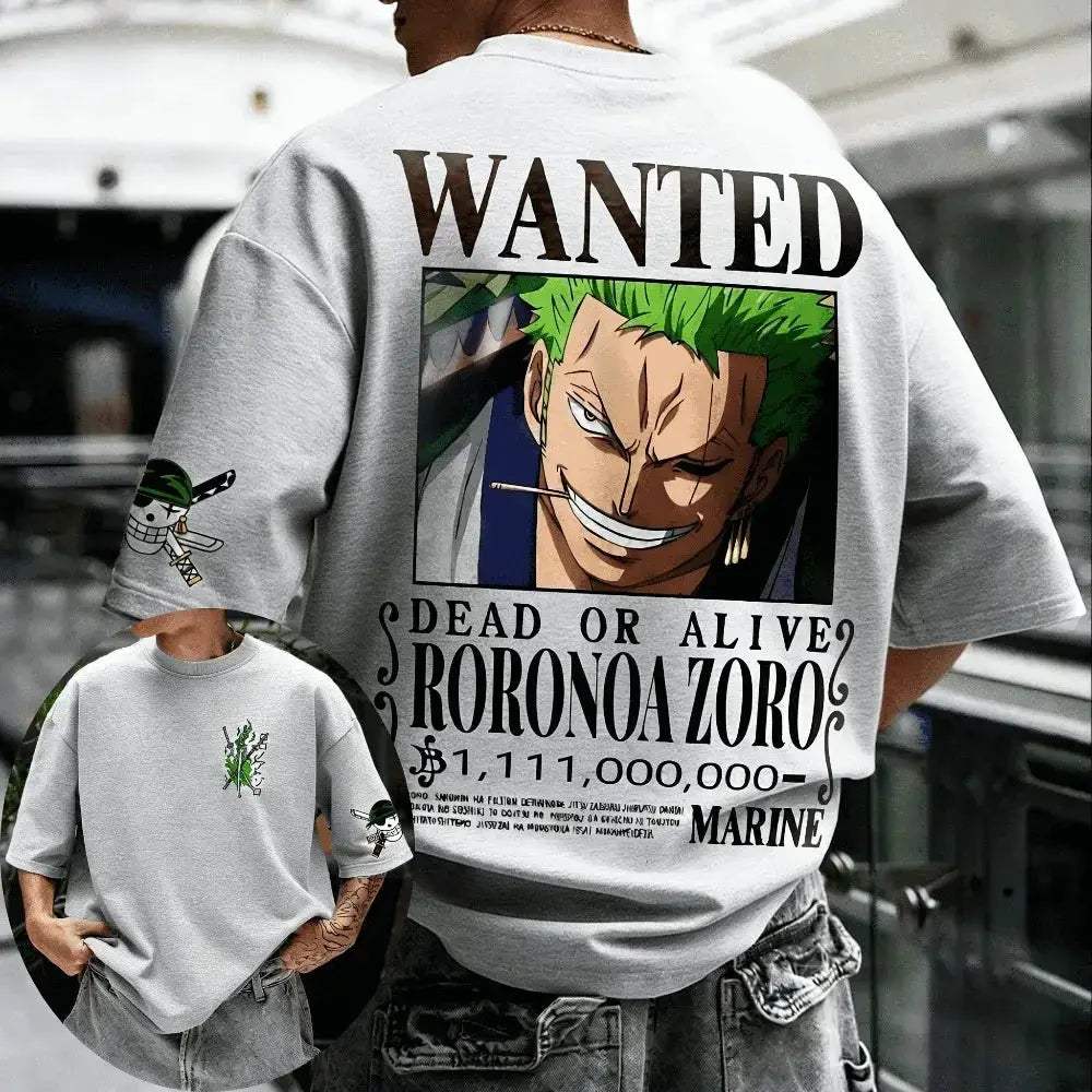 One Piece Roronoa Zoro Harajuku Relaxed Cotton Unisex T Shirt - ToylandEU