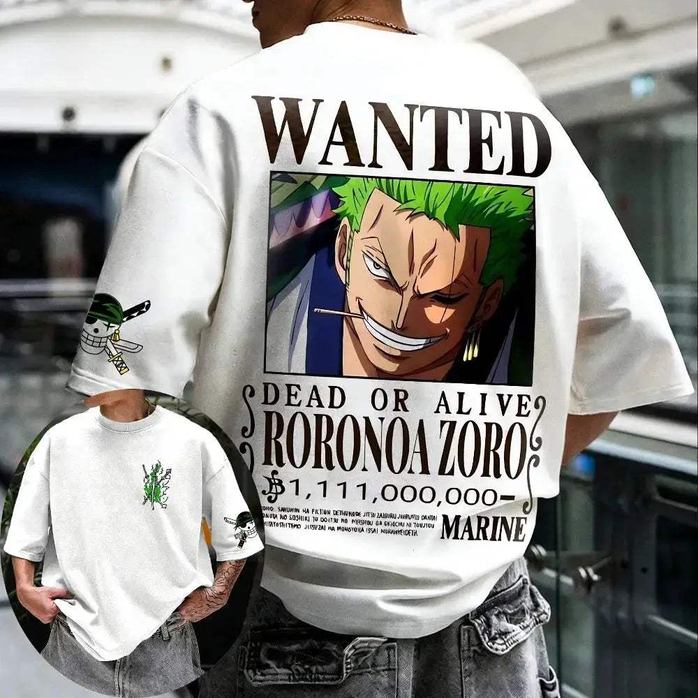 One Piece Roronoa Zoro Harajuku Relaxed Cotton Unisex T Shirt - ToylandEU