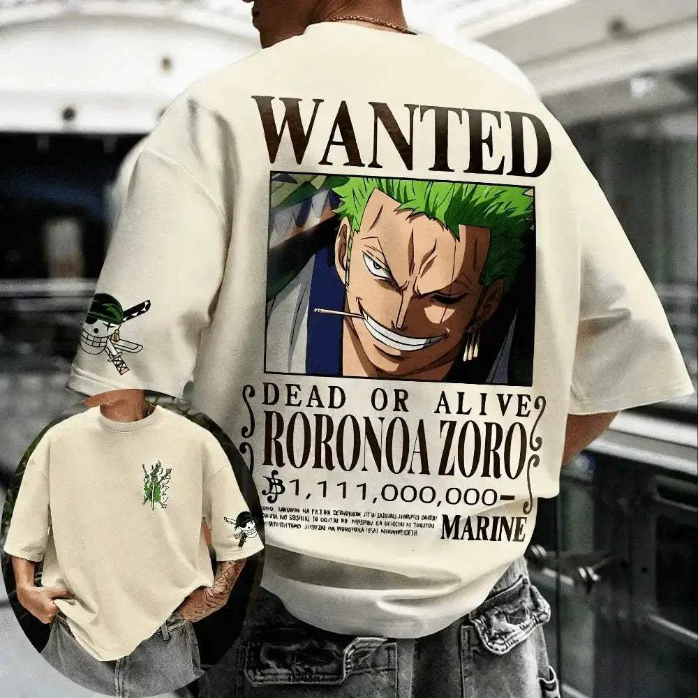 One Piece Roronoa Zoro Harajuku Relaxed Cotton Unisex T Shirt - ToylandEU
