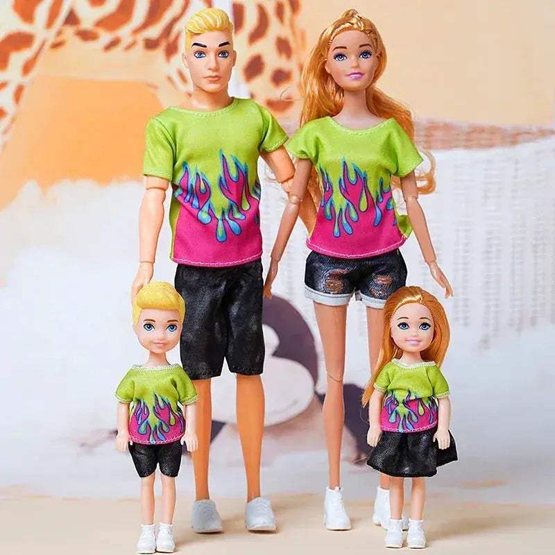 One Sixth Scale Movable Family Dolls Set 30cm Jointed Bodies - ToylandEU