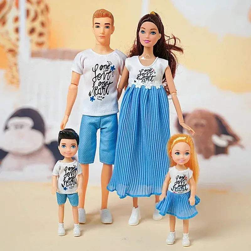 One Sixth Scale Movable Family Dolls Set 30cm Jointed Bodies - ToylandEU