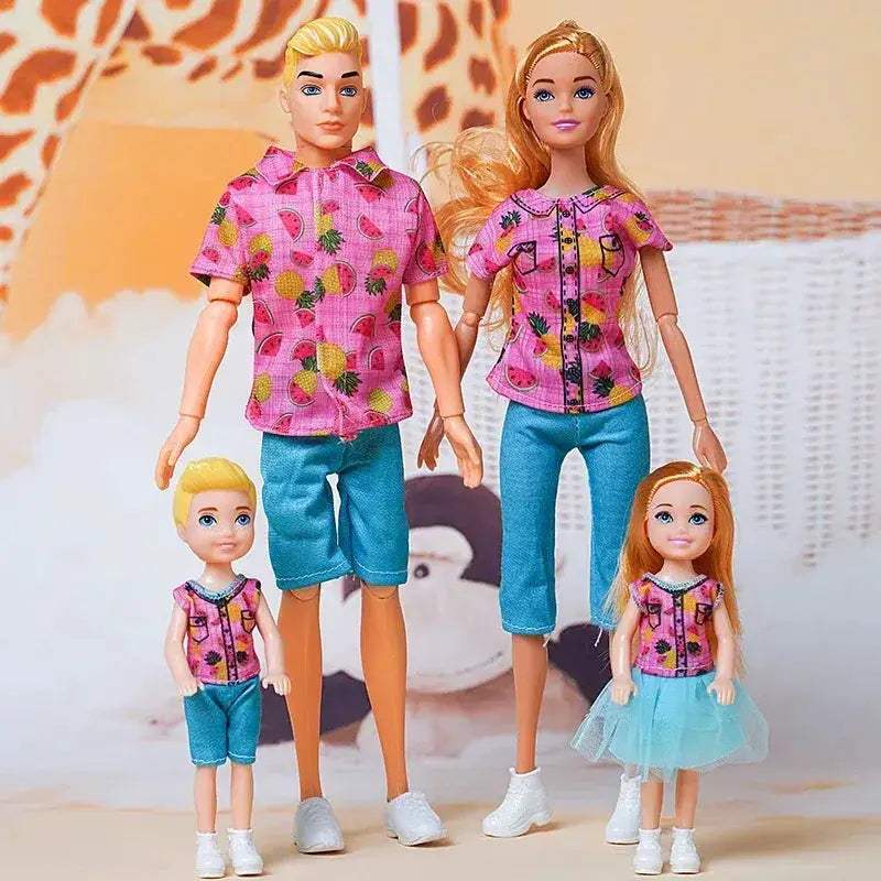 One Sixth Scale Movable Family Dolls Set 30cm Jointed Bodies - ToylandEU