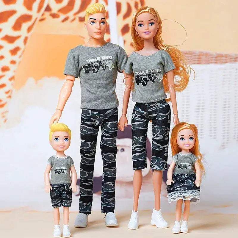 One Sixth Scale Movable Family Dolls Set 30cm Jointed Bodies - ToylandEU