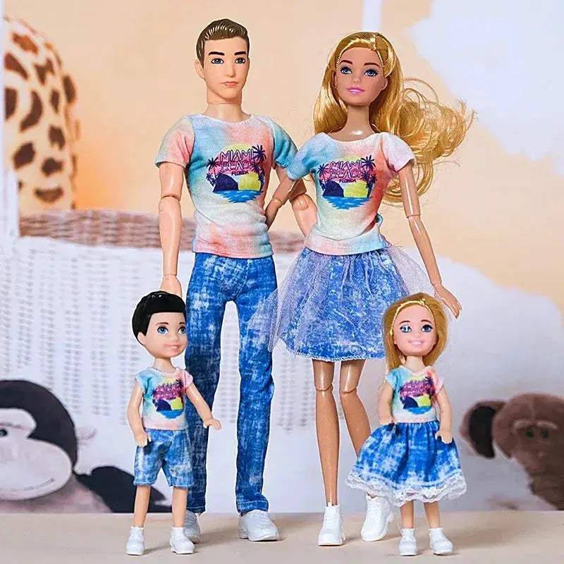One Sixth Scale Movable Family Dolls Set 30cm Jointed Bodies - ToylandEU