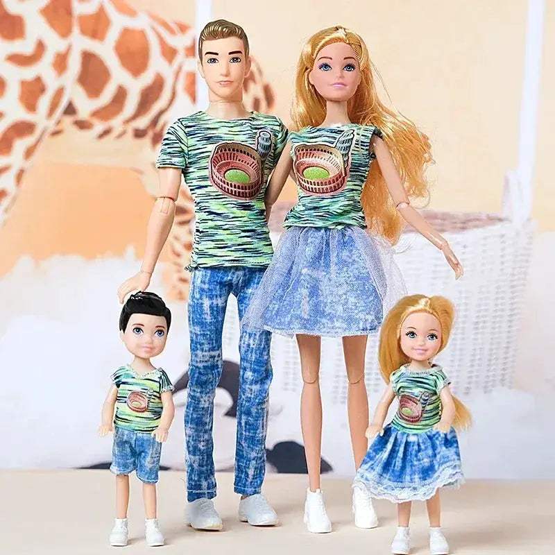 One Sixth Scale Movable Family Dolls Set 30cm Jointed Bodies - ToylandEU
