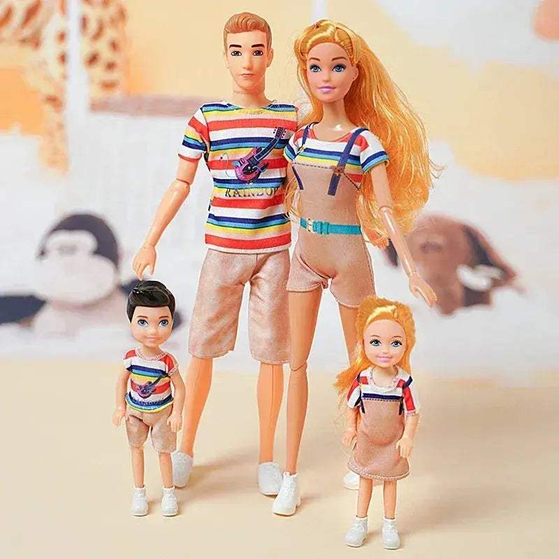 One Sixth Scale Movable Family Dolls Set 30cm Jointed Bodies - ToylandEU