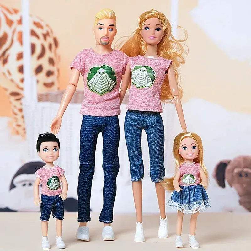 One Sixth Scale Movable Family Dolls Set 30cm Jointed Bodies - ToylandEU
