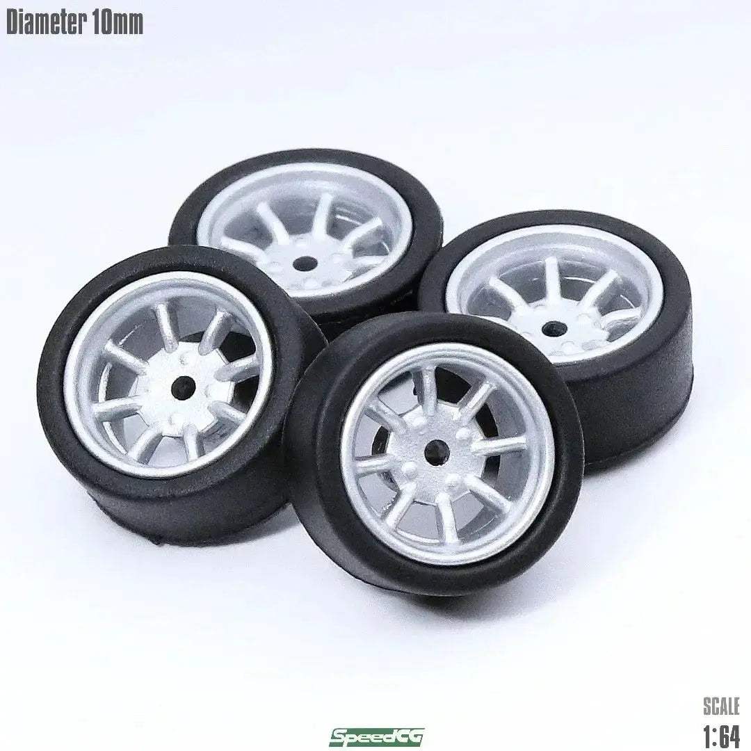 One Sixty Fourth Scale ABS Wheels With Rubber Tires - ToylandEU