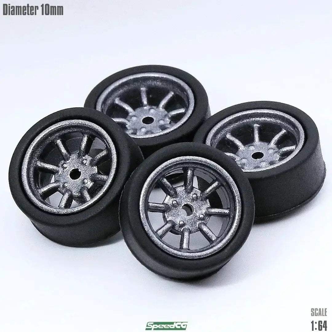 One Sixty Fourth Scale ABS Wheels With Rubber Tires - ToylandEU