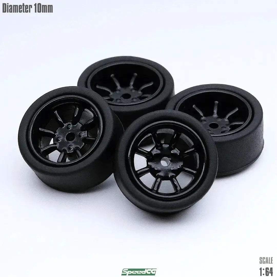 One Sixty Fourth Scale ABS Wheels With Rubber Tires - ToylandEU
