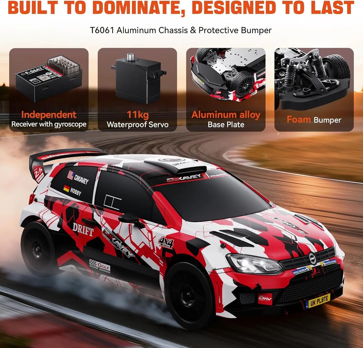  One Twelfth RC Rally Car 50 MPH Brushless 4WD Gyro 