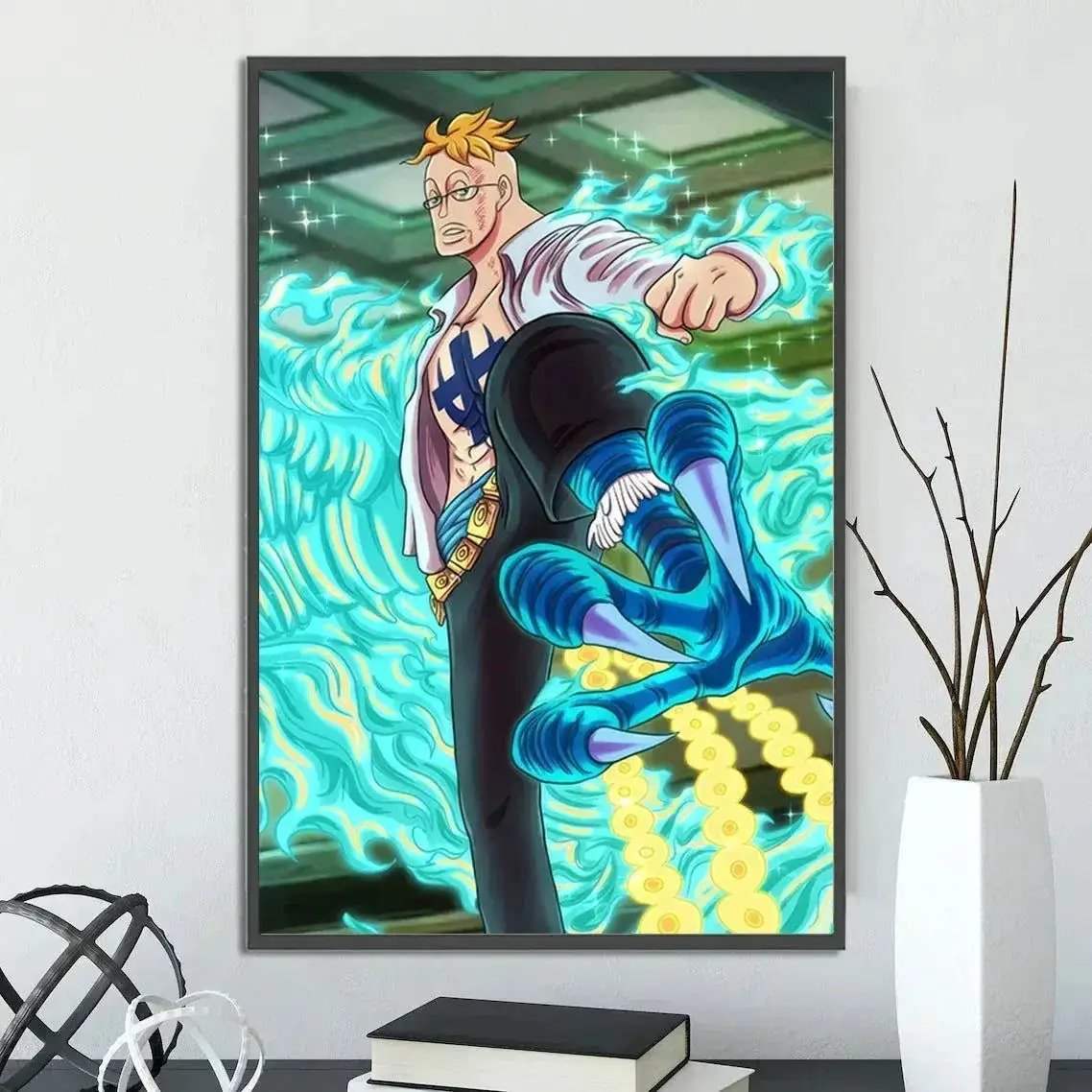 One Piece Anime Self-adhesive Poster, Anime Wall Art Wallpaper Home Decoration Painting Wall Art For Bedroom - CLOUDANIMESTUDIO