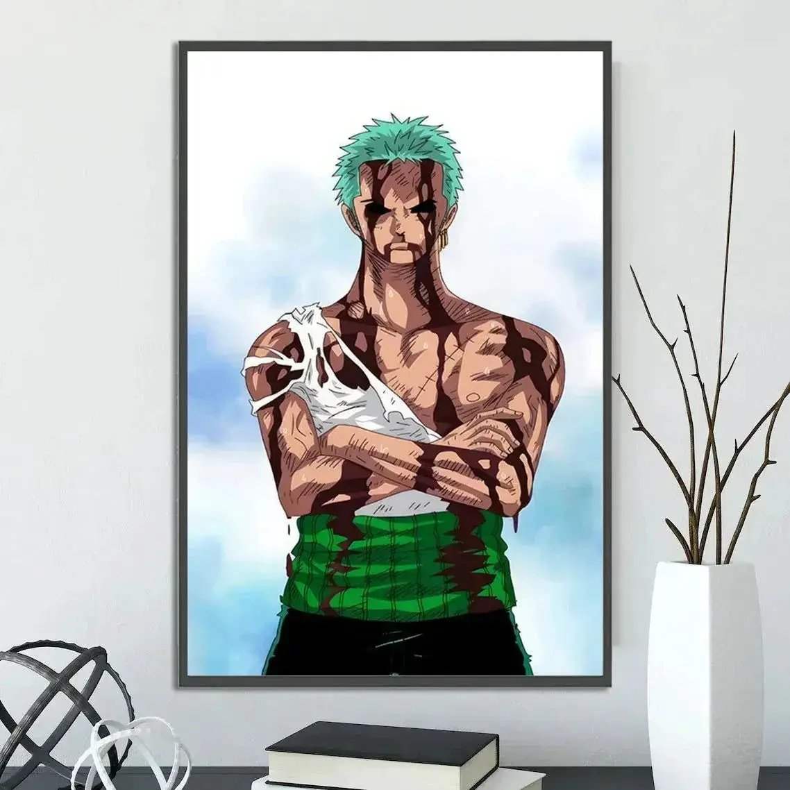 One Piece Anime Self-adhesive Poster, Anime Wall Art Wallpaper Home Decoration Painting Wall Art For Bedroom - CLOUDANIMESTUDIO