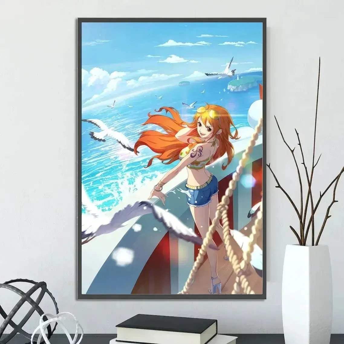 One Piece Anime Self-adhesive Poster, Anime Wall Art Wallpaper Home Decoration Painting Wall Art For Bedroom - CLOUDANIMESTUDIO
