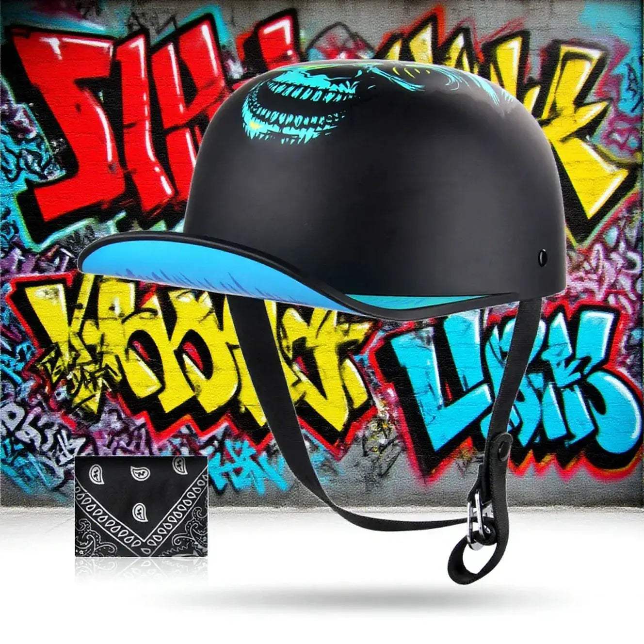 Open Face Half Motorcycle Helmet Lightweight Unisex Retro Summer - ToylandEU