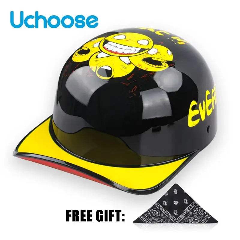 Open Face Half Motorcycle Helmet Lightweight Unisex Retro Summer - ToylandEU