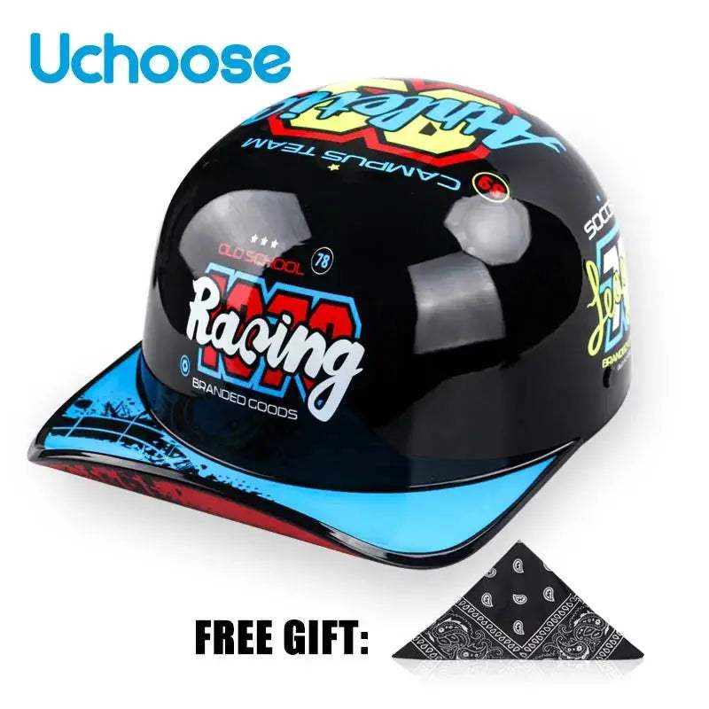 Open Face Half Motorcycle Helmet Lightweight Unisex Retro Summer - ToylandEU