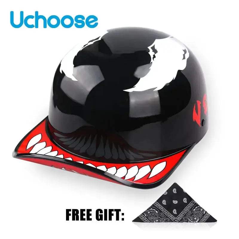 Open Face Half Motorcycle Helmet Lightweight Unisex Retro Summer - ToylandEU