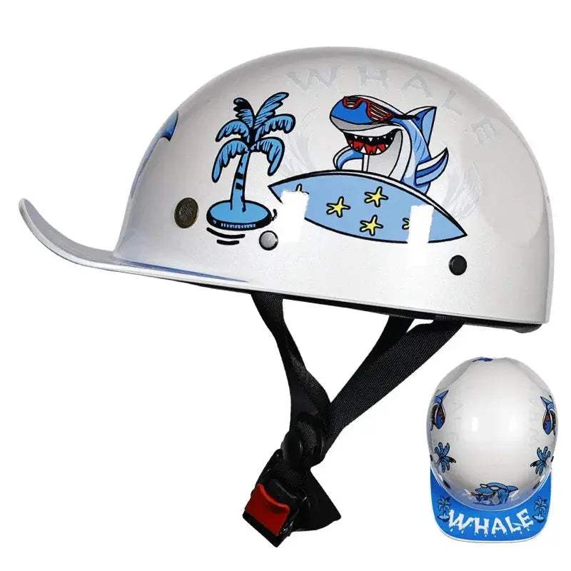 Open Face Motorcycle Helmet Retro Vintage Half Helmet Dot Certified - ToylandEU