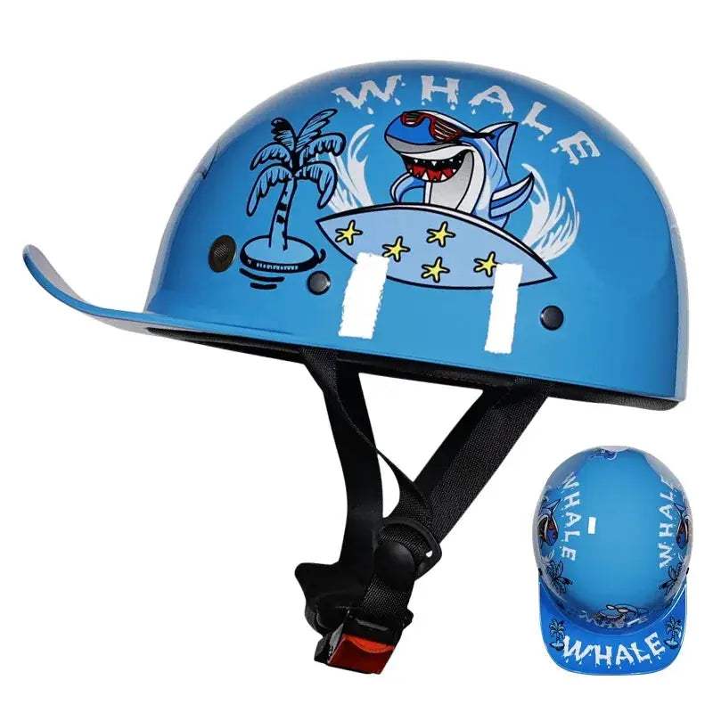 Open Face Motorcycle Helmet Retro Vintage Half Helmet Dot Certified - ToylandEU