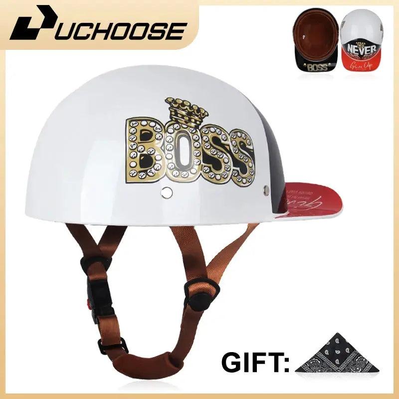  Open Face Motorcycle Helmet Vintage Retro Cruiser Elite -  ToylandEU™
