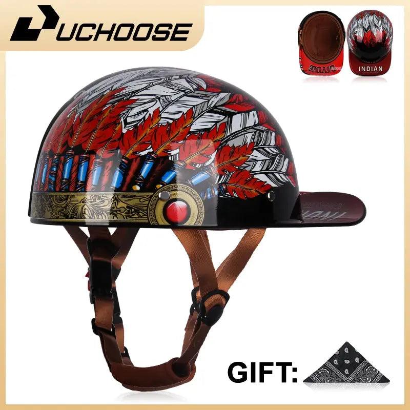  Open Face Motorcycle Helmet Vintage Retro Cruiser Elite -  ToylandEU™