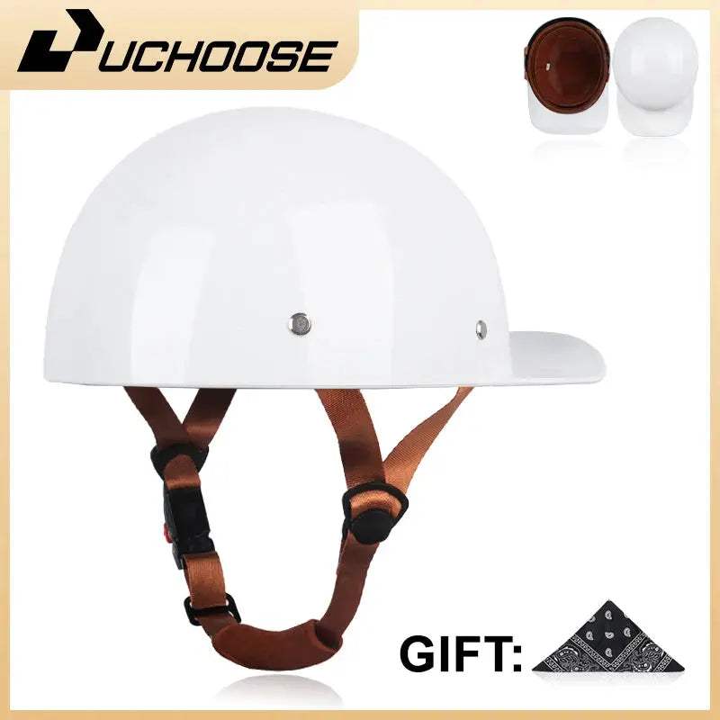 Open Face Motorcycle Helmet Vintage Retro Cruiser Style - ToylandEU