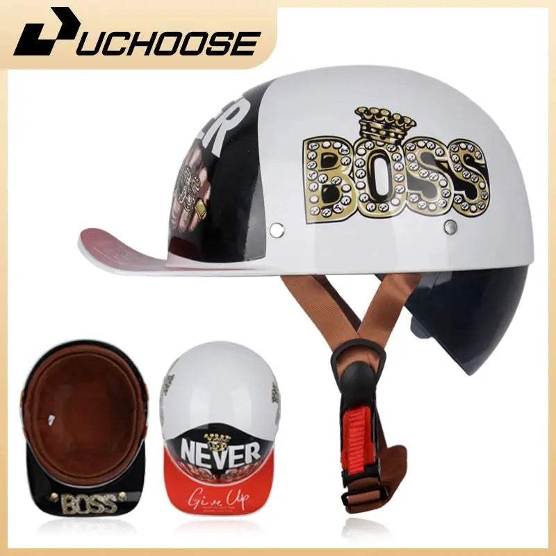 Open Face Retro Motorcycle Helmet For Adults Lightweight - ToylandEU