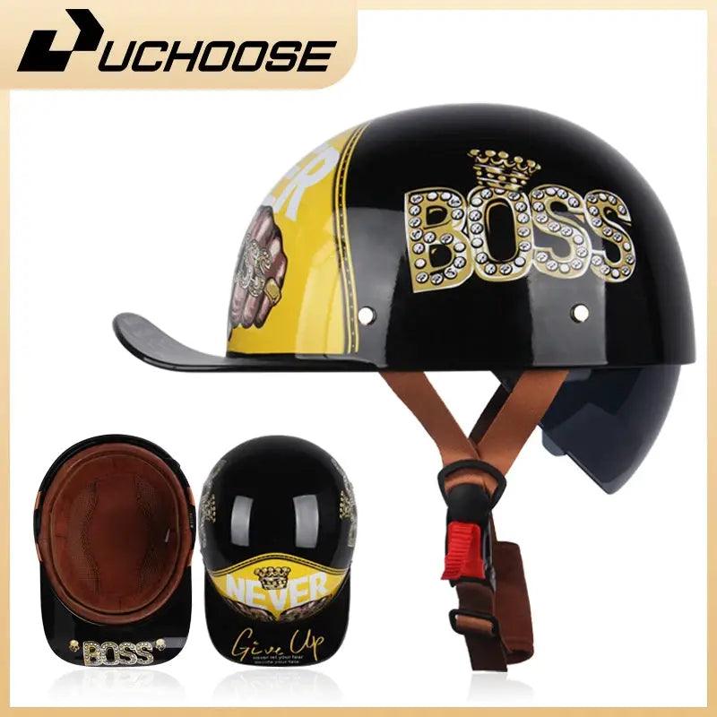  Open Face Retro Motorcycle Helmet Lightweight ABS -  ToylandEU™