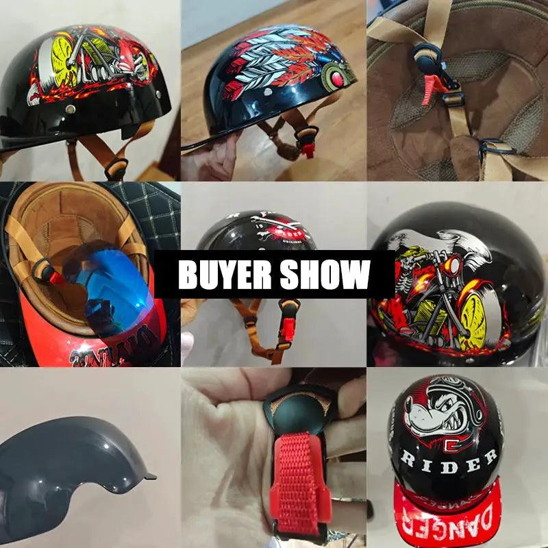  Open Face Retro Motorcycle Helmet Lightweight ABS -  ToylandEU™
