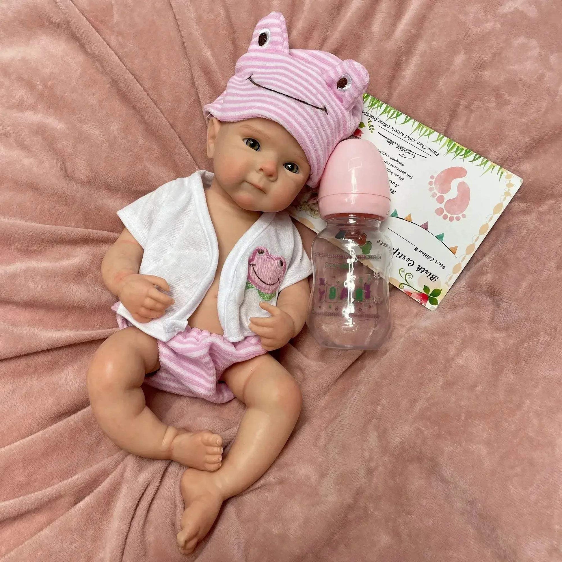 Open Mouth 13 Inch Silicone Reborn Baby Doll Lifelike Gift - ToylandEU