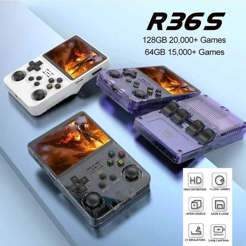 Open Source R36S Retro Handheld Video Game Console 64GB - ToylandEU
