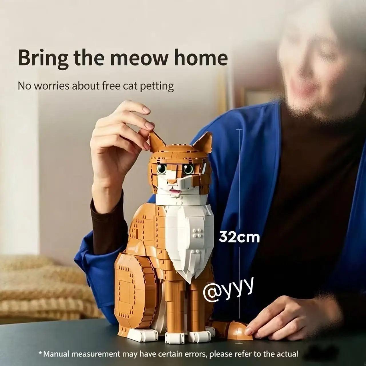 Orange Cat Building Block Set | 1755 Pcs | Toylandeu™